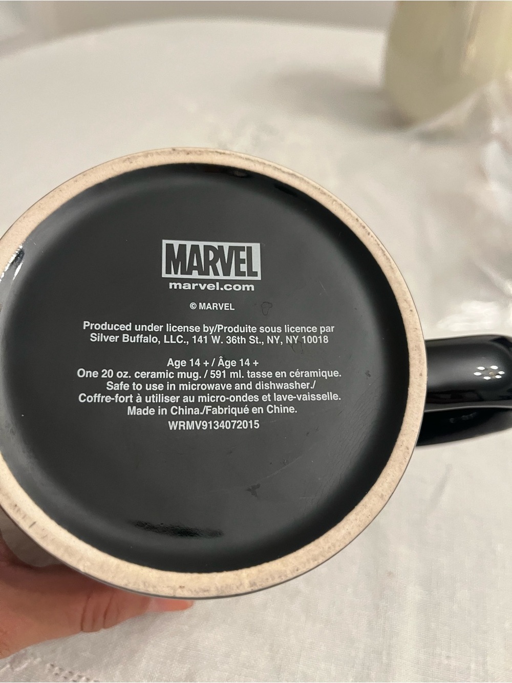 Marvel Black Ceramic Coffee Mug with Logo